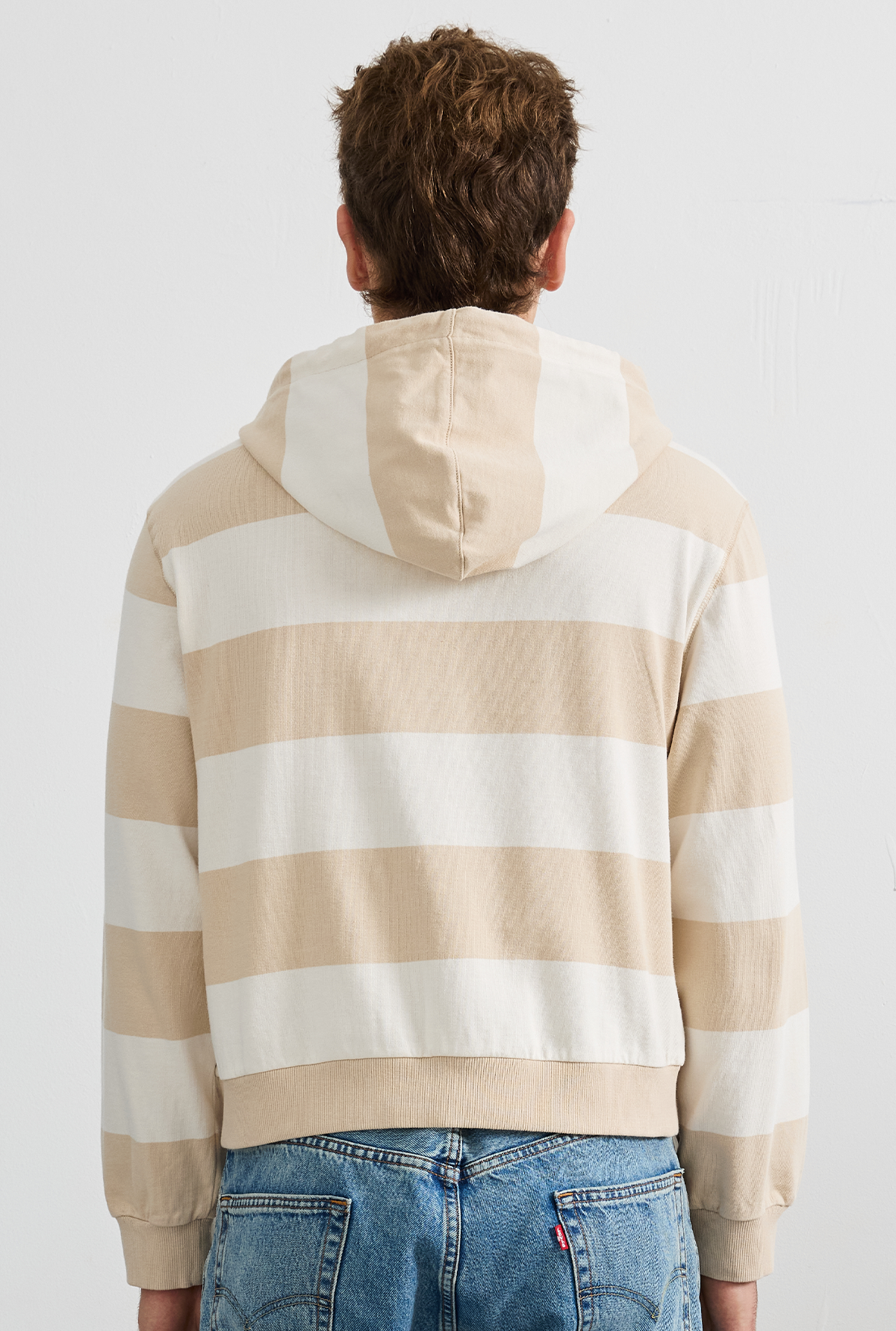 BOLD STRIPED EMBROIDERED PATCH HOODIE - Oatmeal (4)