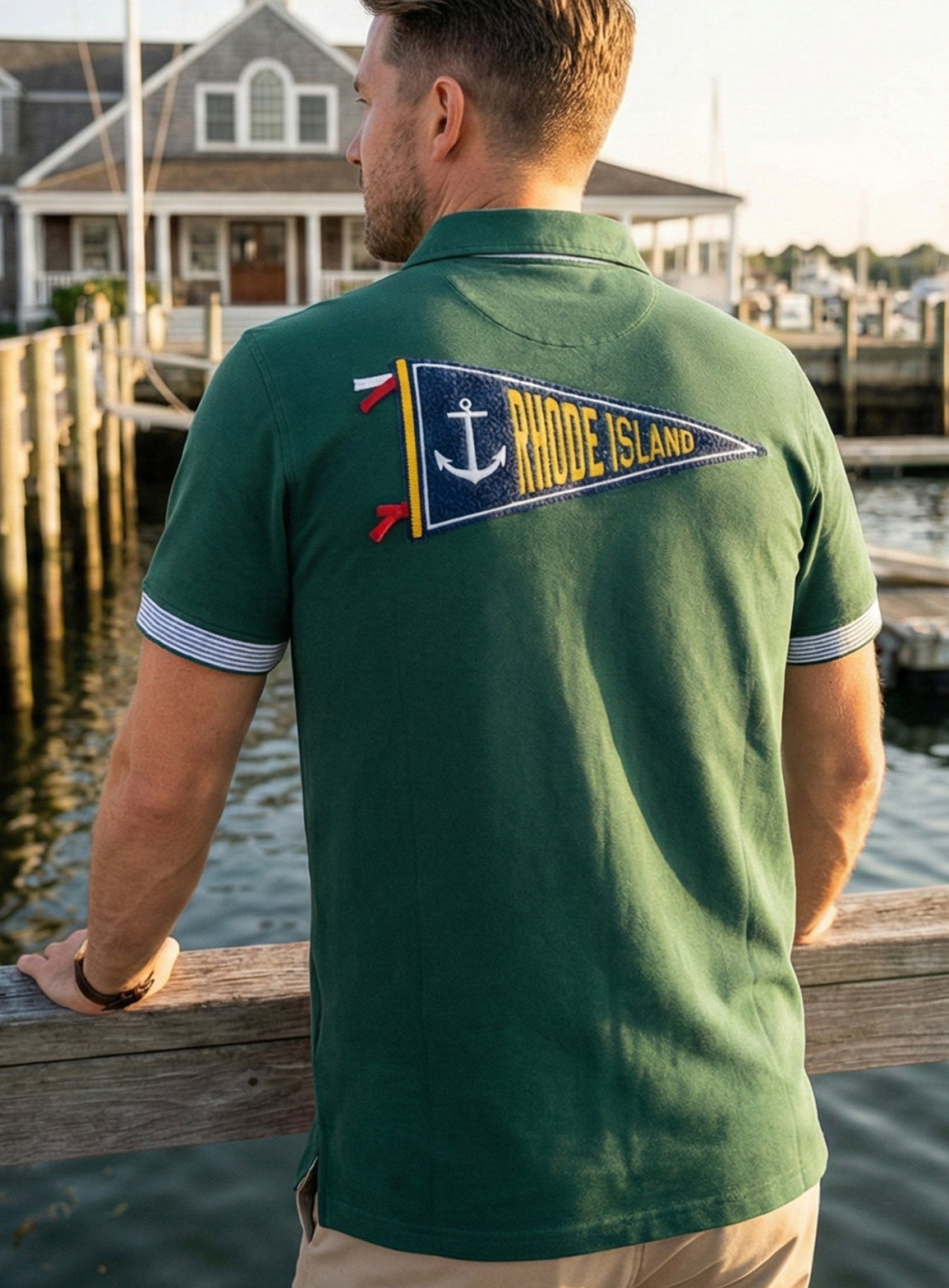 EMBROIDERED FLAG POLO