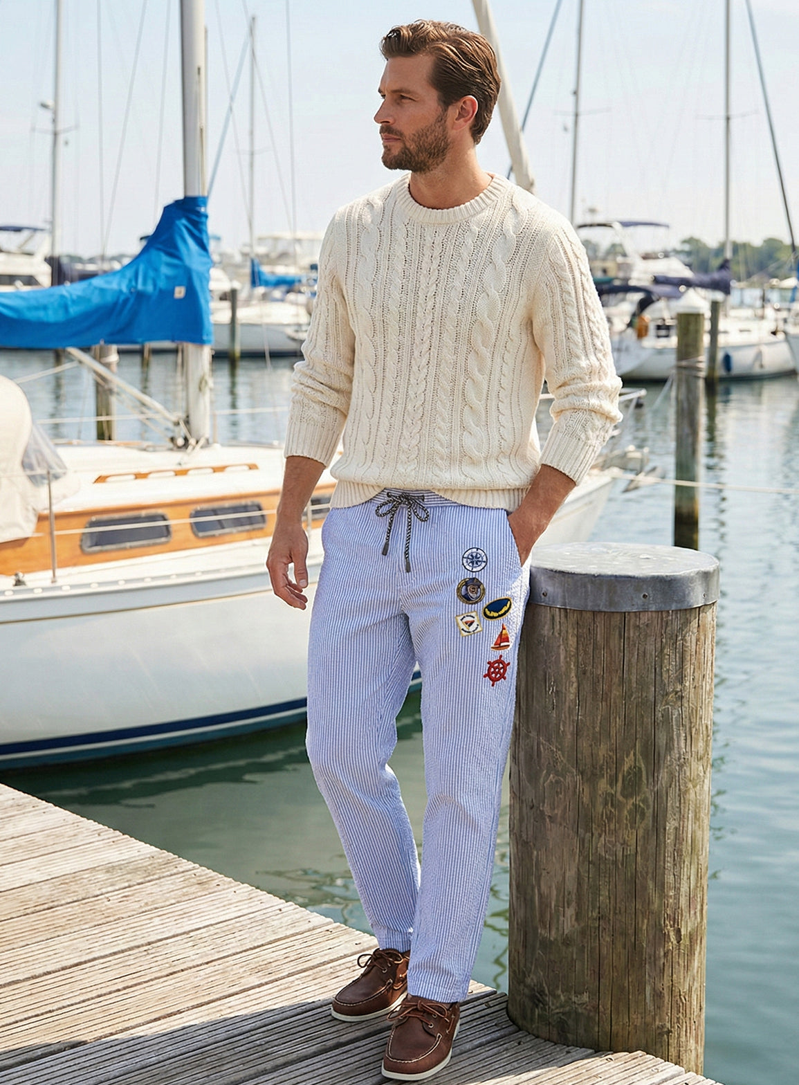 SEERSUCKER PATCH PANT