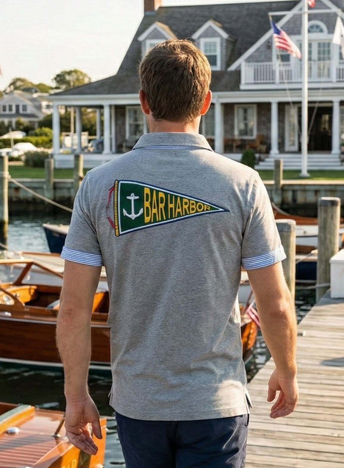 EMBROIDERED FLAG POLO