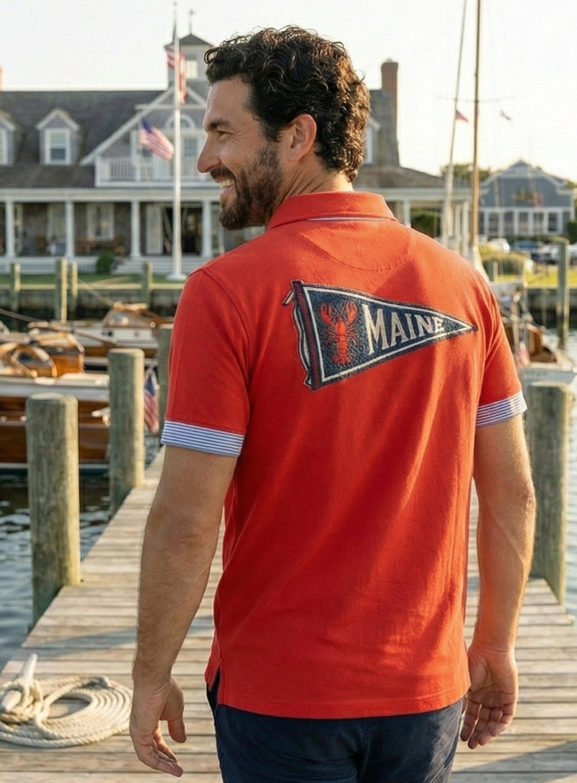 EMBROIDERED FLAG POLO