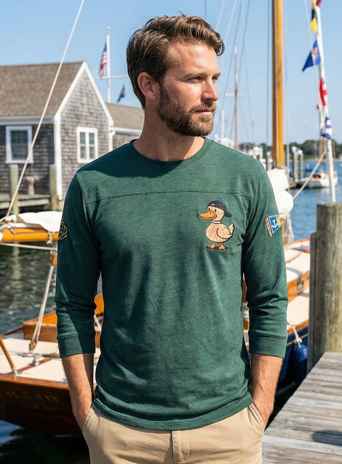 EMBROIDERED DUCK BOAT TEE