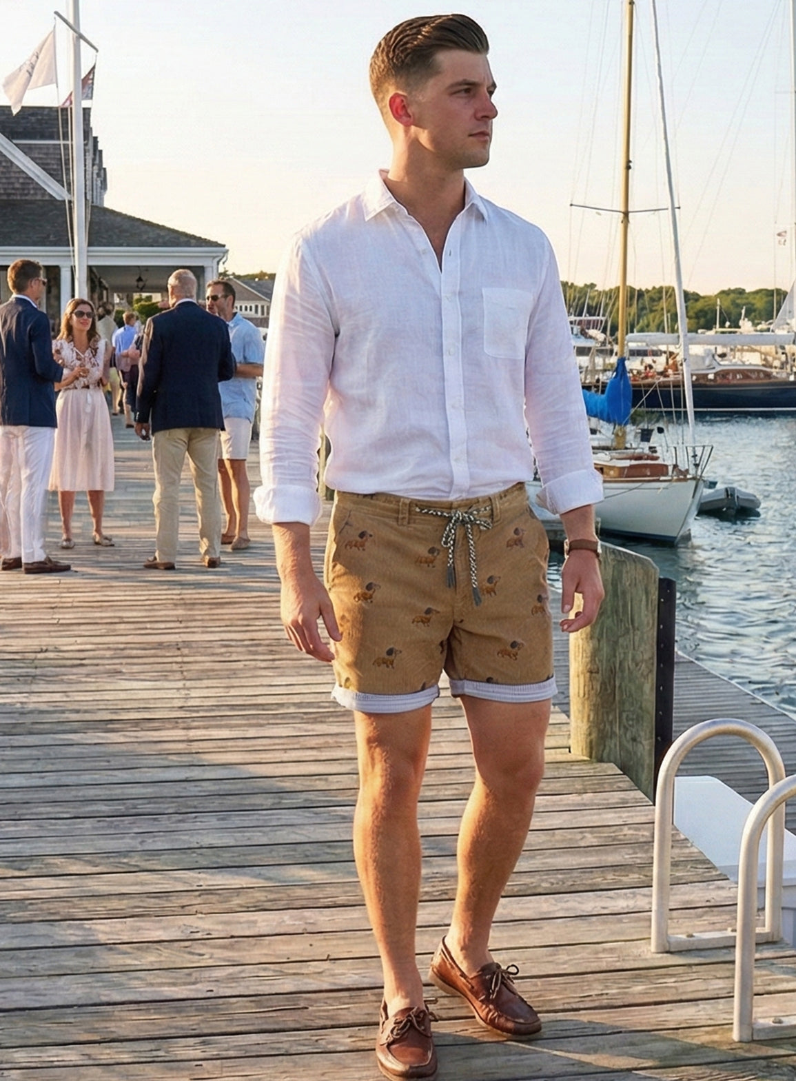 EMBROIDERED CORDUROY SHORT