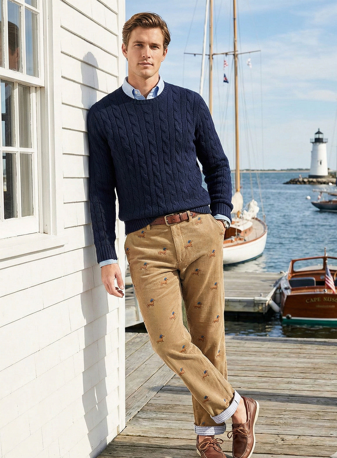 EMBROIDERED CORDUROY PANTS