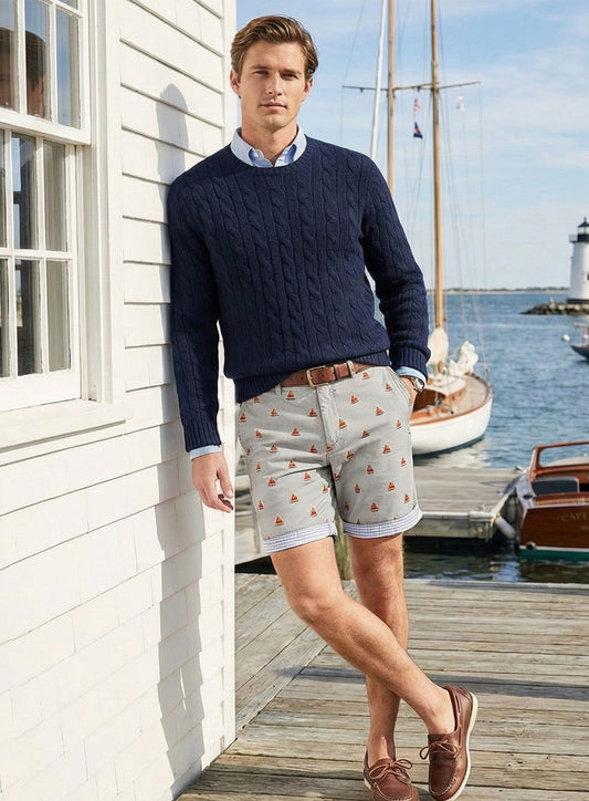 EMBROIDERED TWILL SHORT